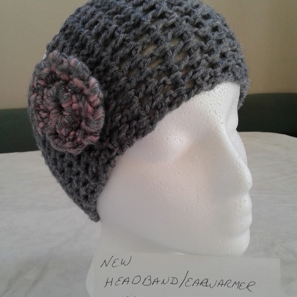 Handmade Accessories - Handmade crochet flower headband ear warmer